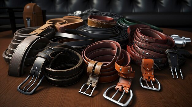 colorful leather belts